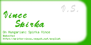 vince spirka business card